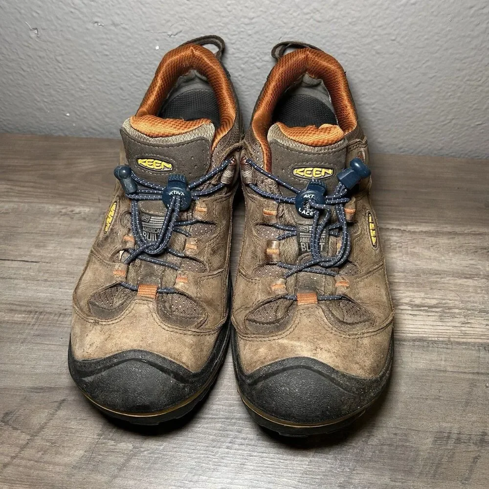 KEEN Durand WP Low Top Hiking Boots Size 9.5 Mens USA Built Brown/Orange